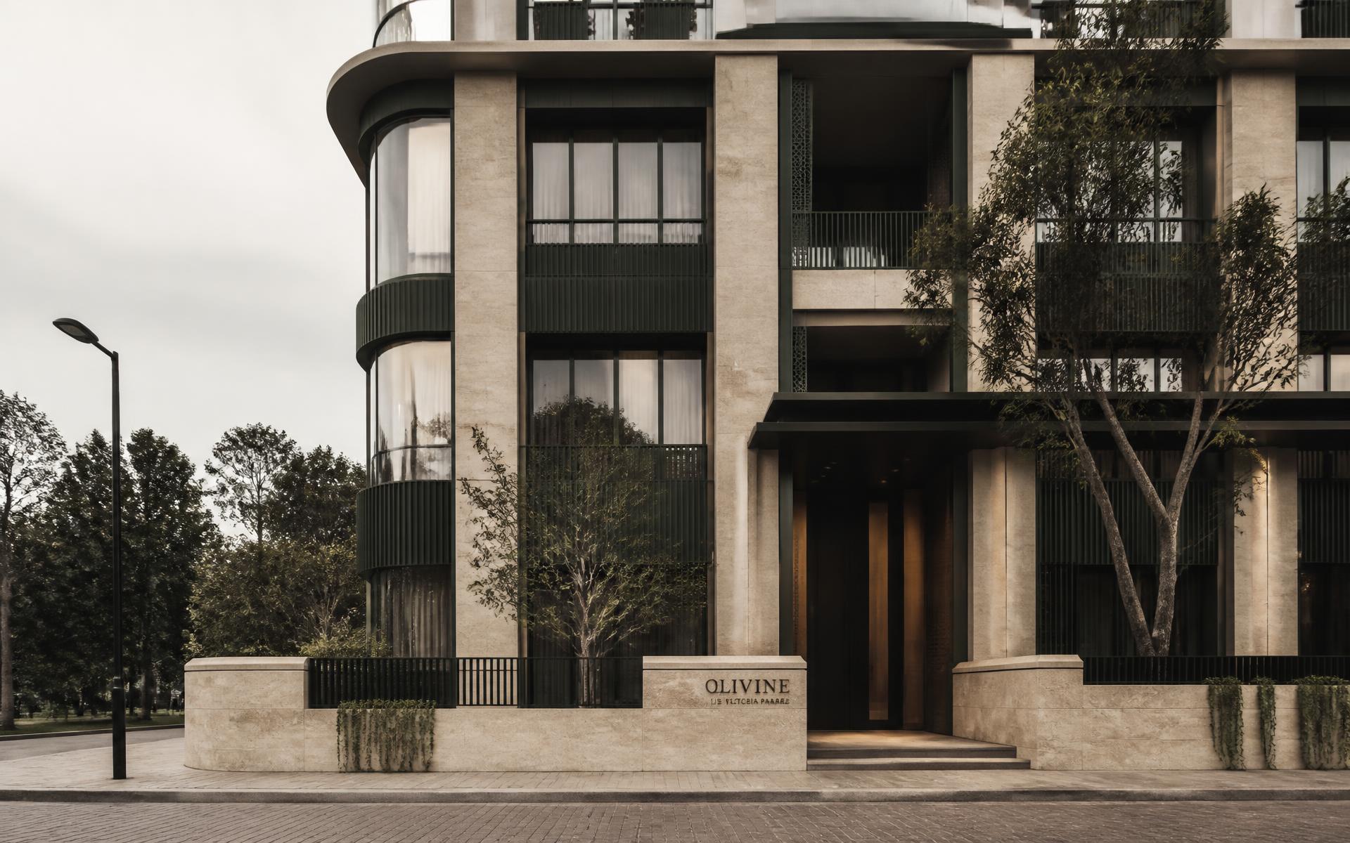 Façade contemporaine d’un immeuble résidentiel